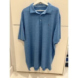 Vineyard Vines Performance Polo Shirt XXL Blue Striped Golf Activewear Worn 1X